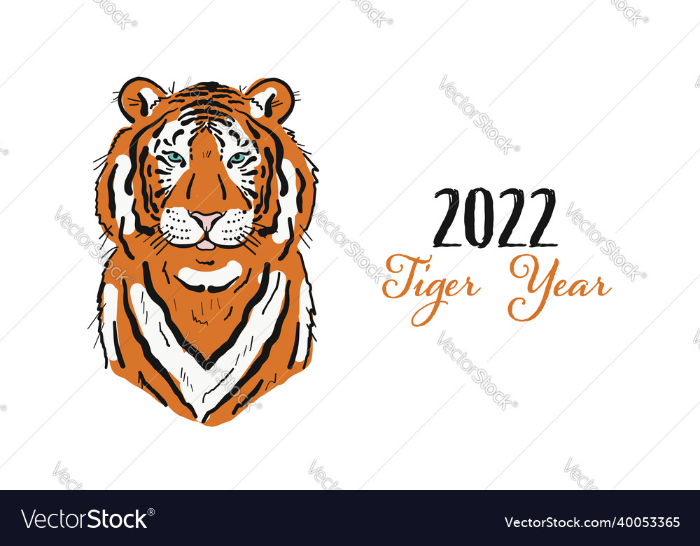 Tiger animal character symbol of 2022 new year Vector Image