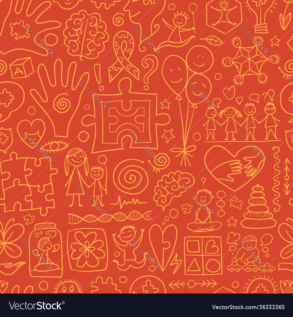 World autism awareness day colorful puzzle design Vector Image