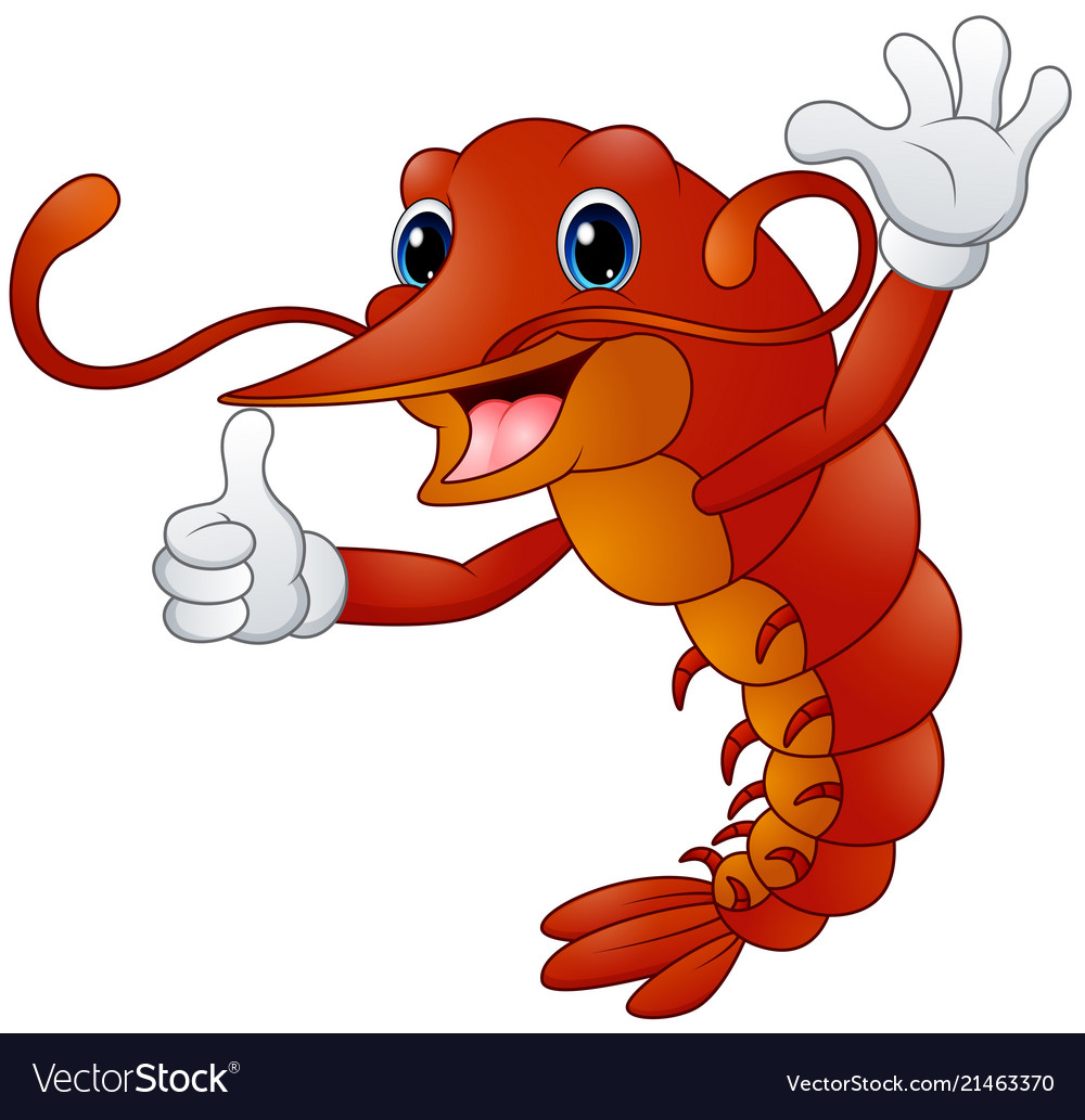 Cartoon lobster in gloves gives thumb up Vector Image