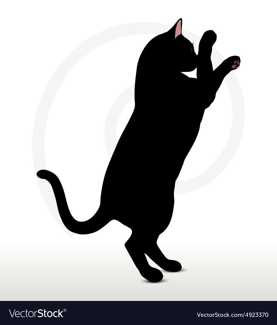 cat silhouette in boxing pose royalty free vector image cat silhouette vector