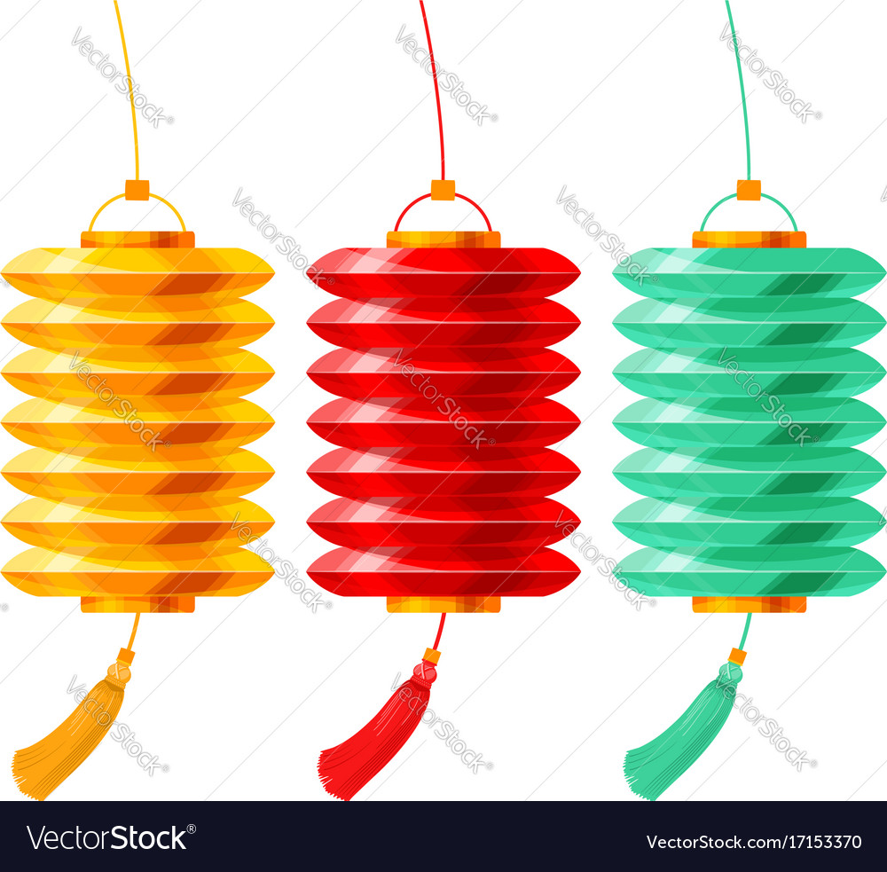 chinese paper lanterns set royalty free vector image