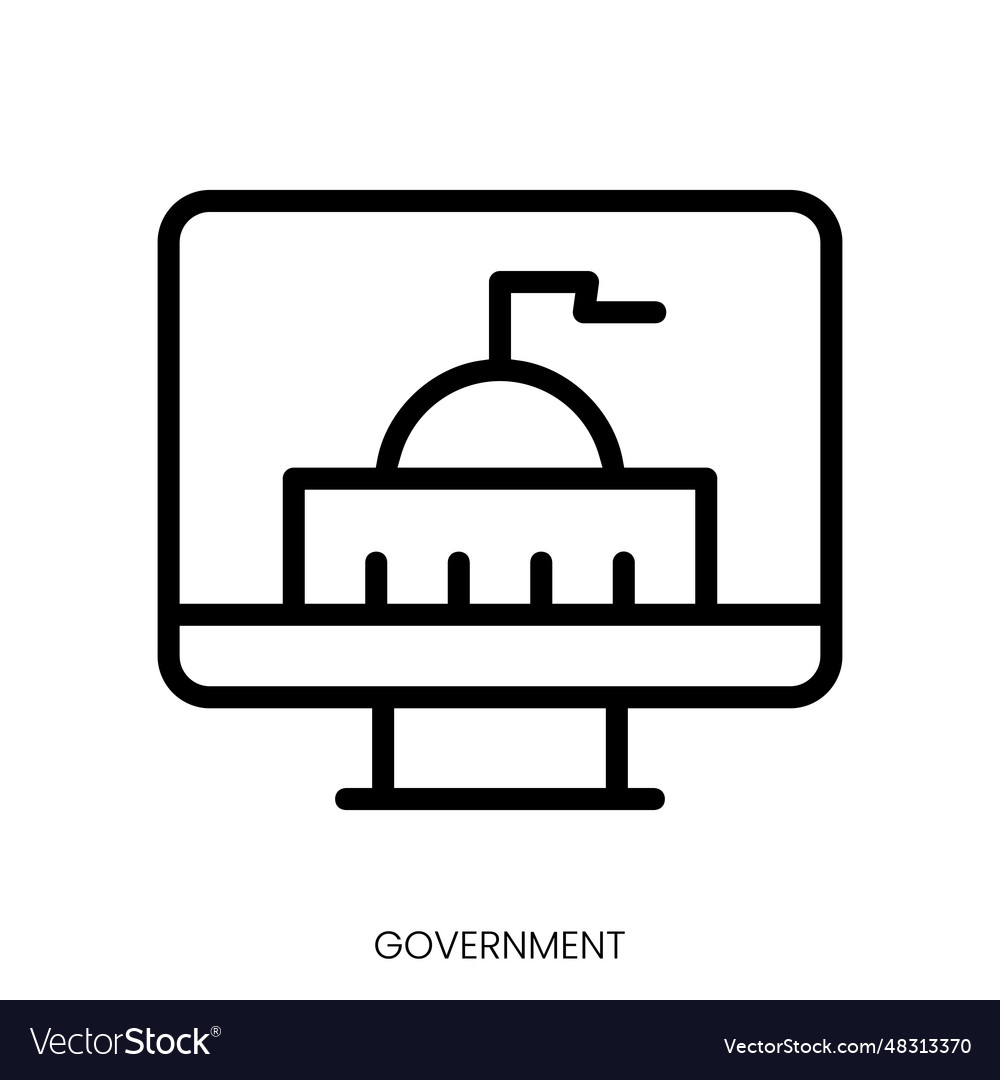 Government icon line art style design isolated Vector Image