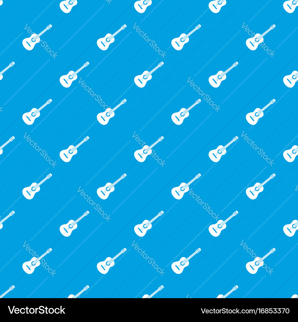 Guitar pattern seamless blue Royalty Free Vector Image
