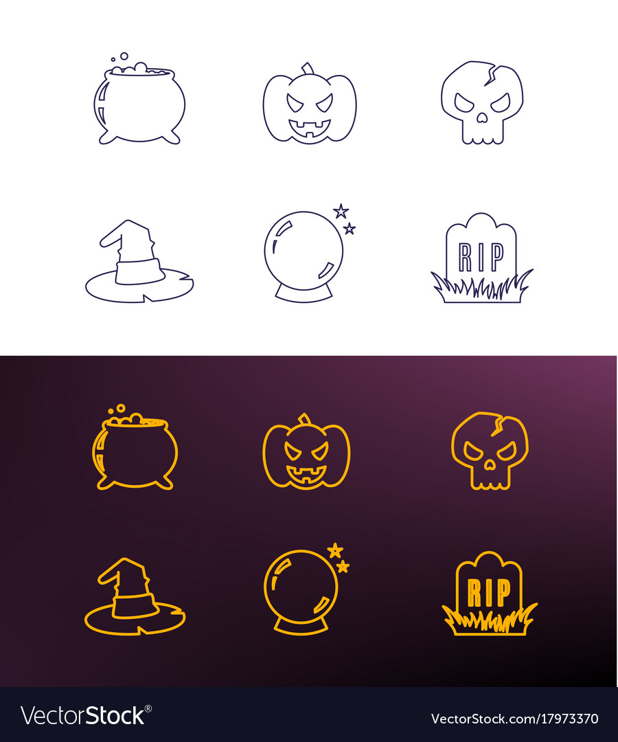 Halloween thin line icons for web and mobile Vector Image