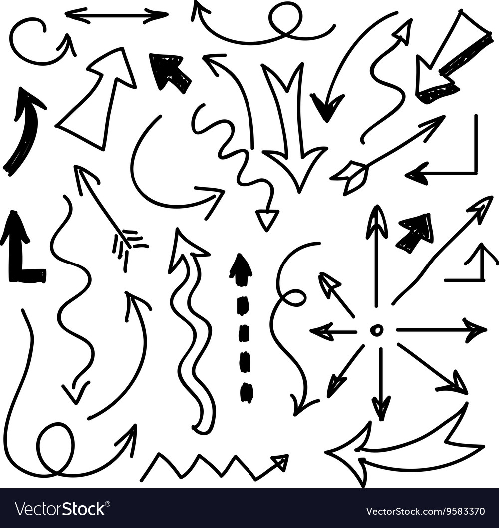 Hand drawn arrows set Royalty Free Vector Image