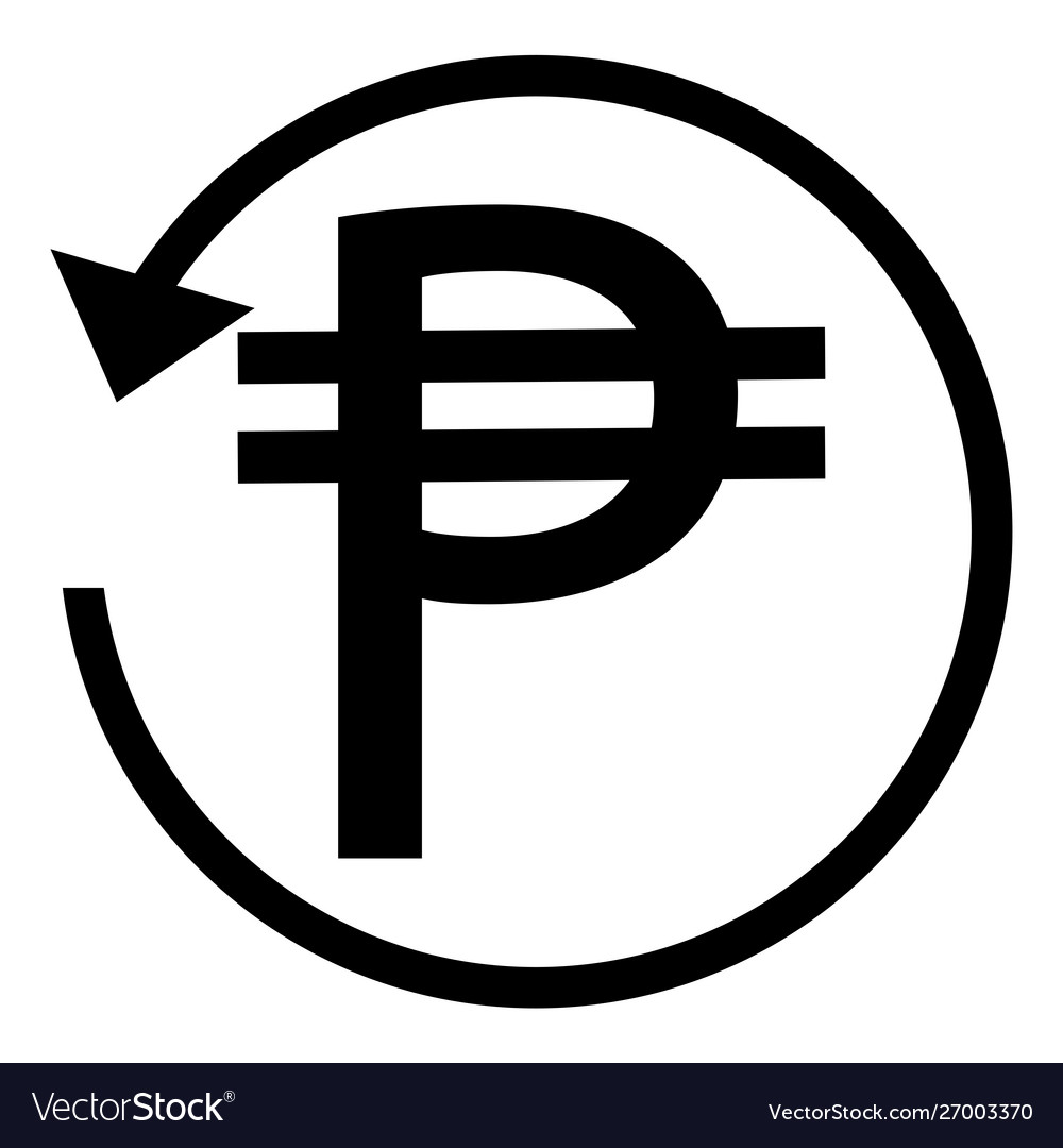 Refund sign cuba peso currency circle arrow