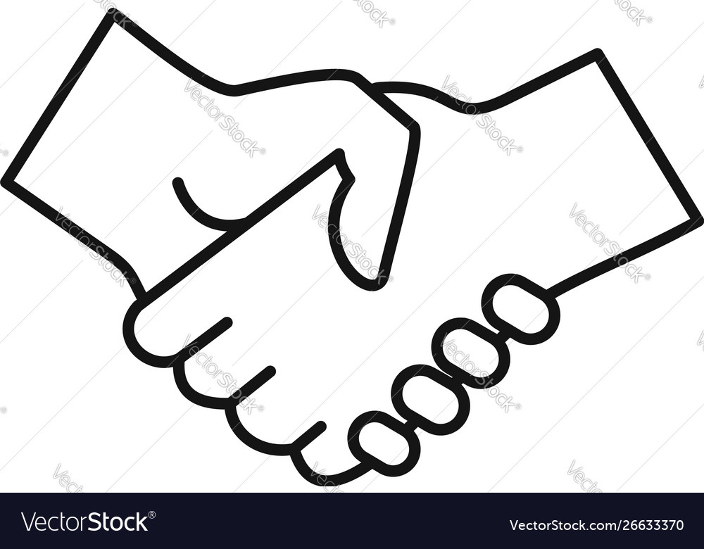 Handshake Icon - Download in Colored Outline Style