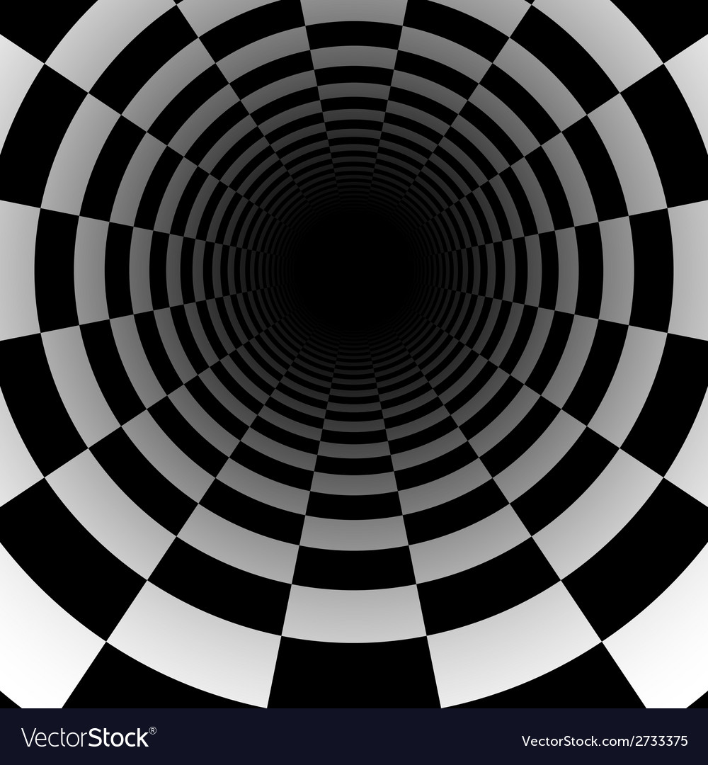 Abstract chess tunnel background Royalty Free Vector Image