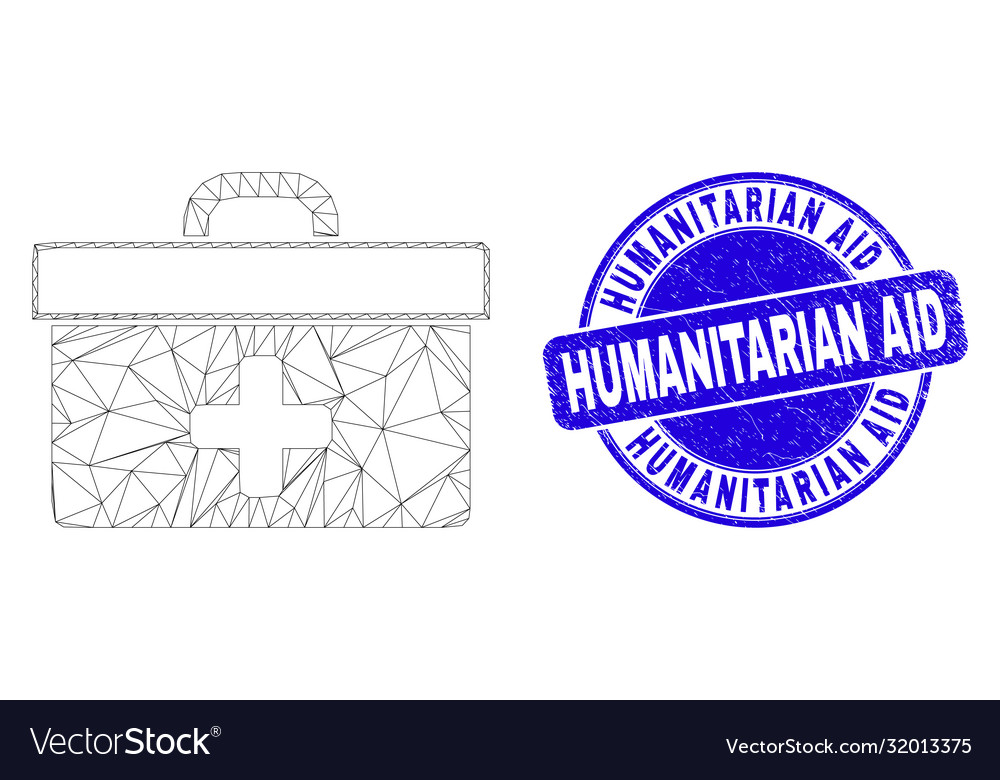 Blaue Not humanitäre Hilfe Stempelsiegel und Web