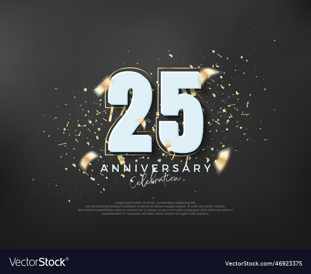 Bold number 25th premium design Royalty Free Vector Image