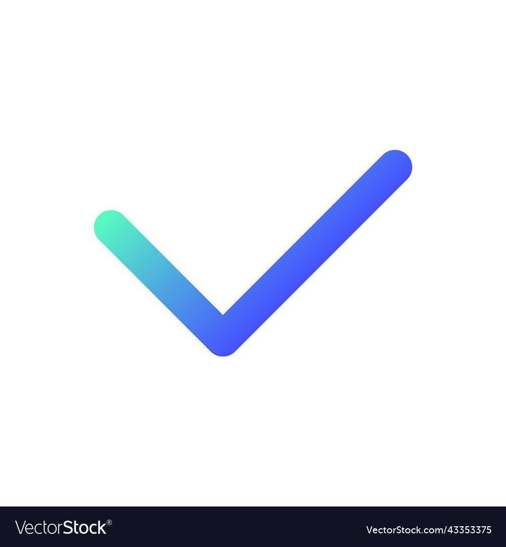 Check mark pixel perfect gradient linear ui icon