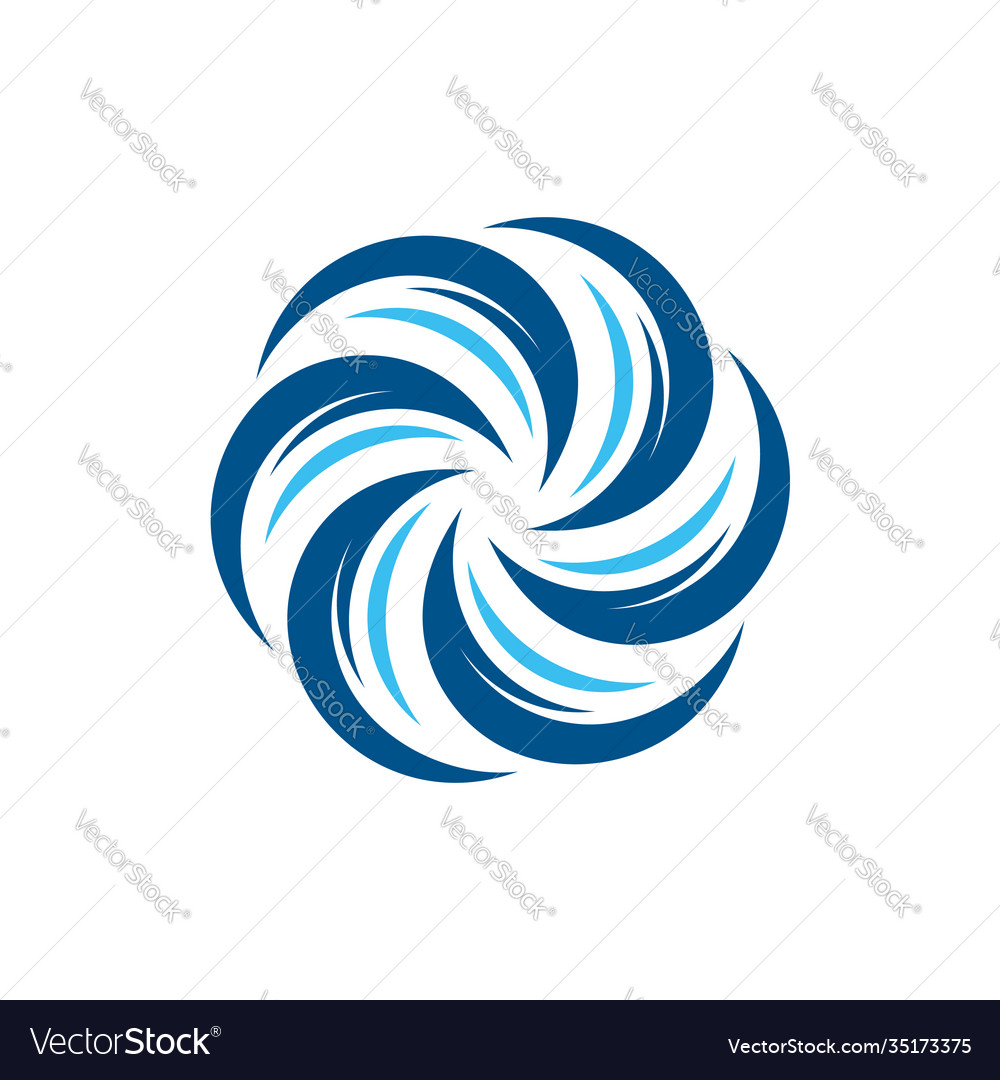 Circle blue tornado logo symbol isolated abstract Vector Image