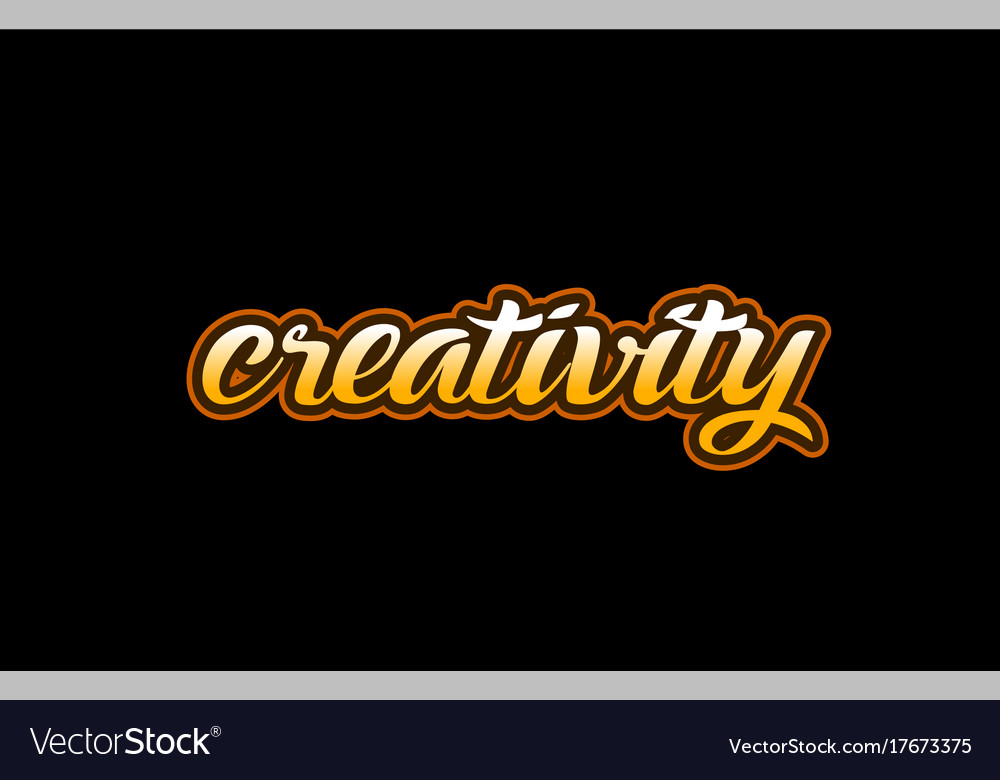 Creativity word text banner postcard logo icon