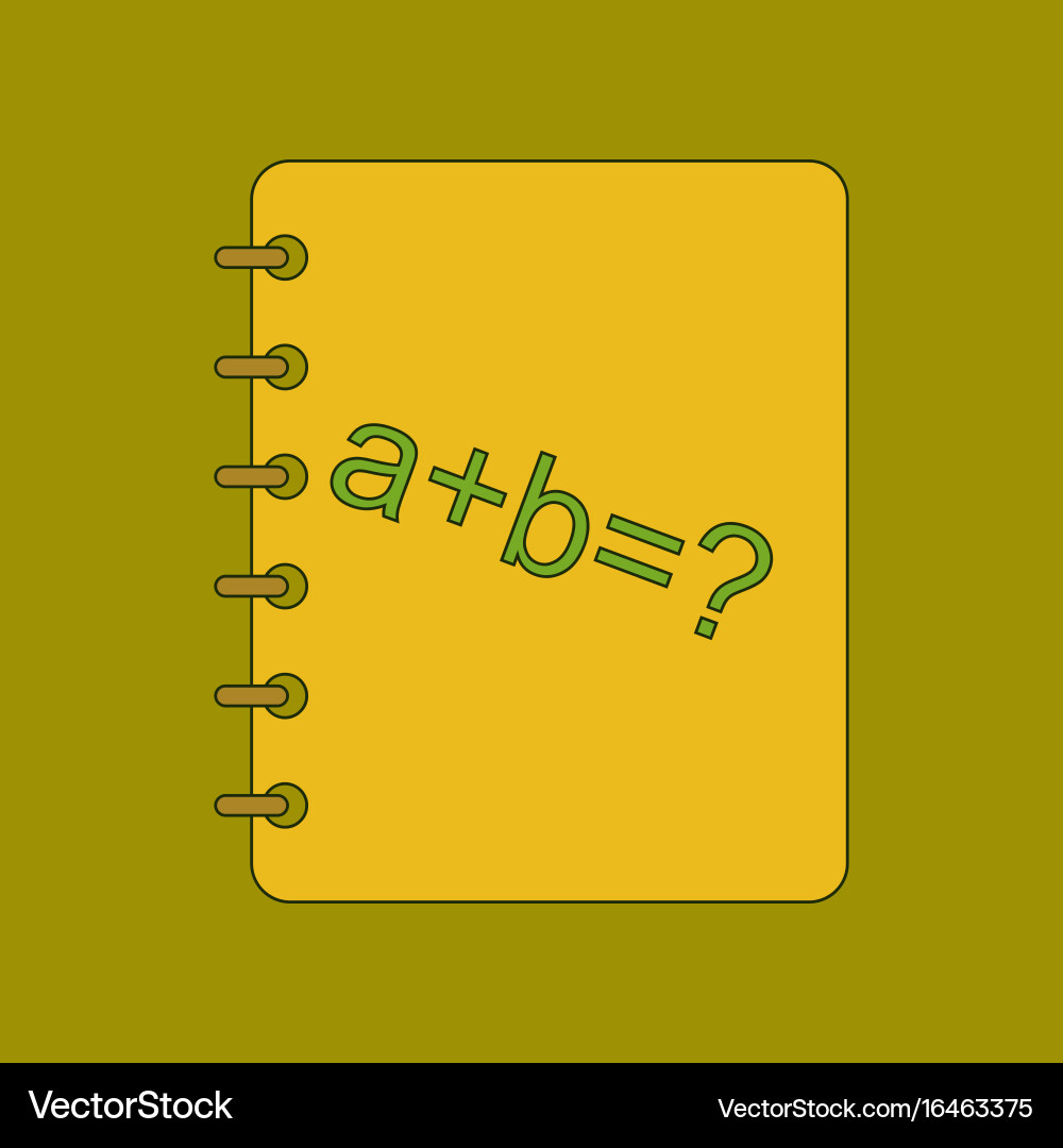 Flat icon thin lines math book Royalty Free Vector Image