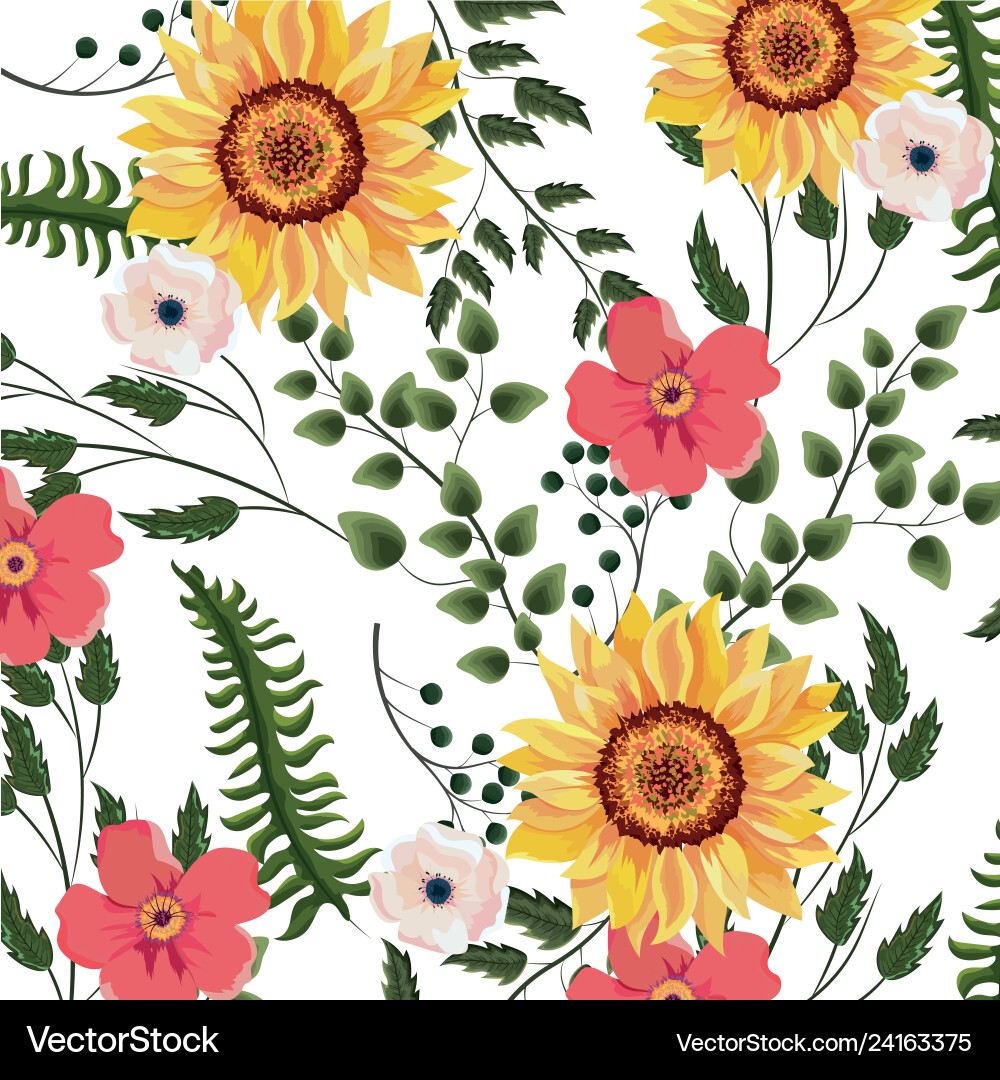 Floral spring background Royalty Free Vector Image