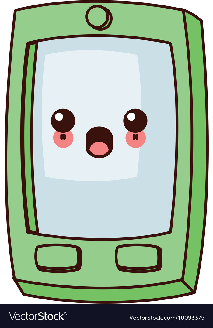 Kawaii cellphone with buttons icon