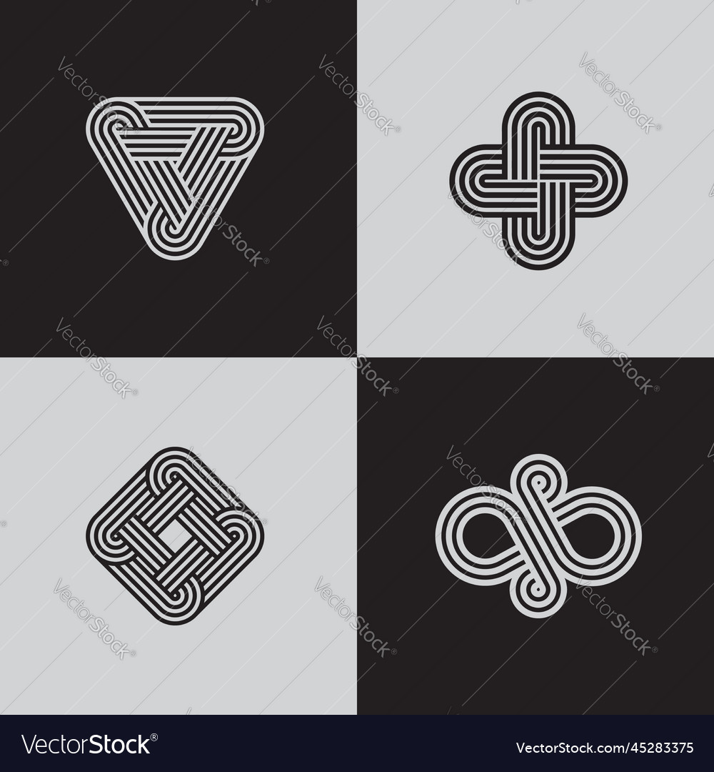 Modern line logos cool geometric forms eps10 Vector Image