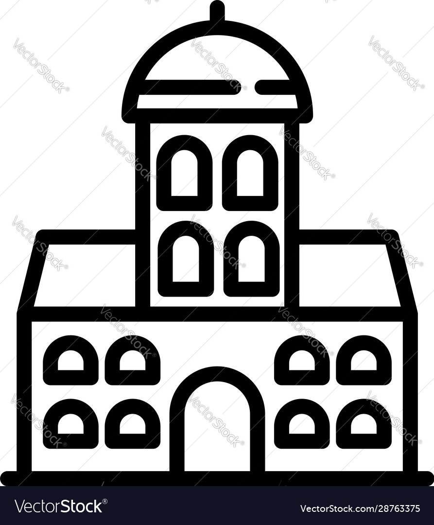 Riga church icon outline style Royalty Free Vector Image