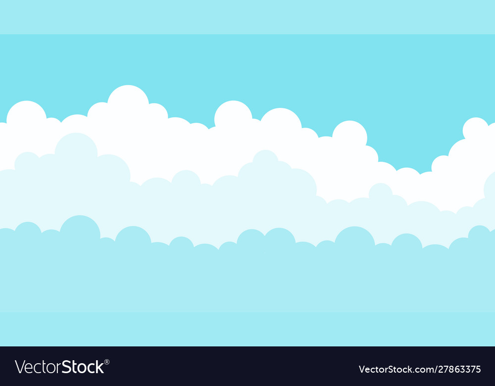 Seamless cloud sky cartoon background Royalty Free Vector