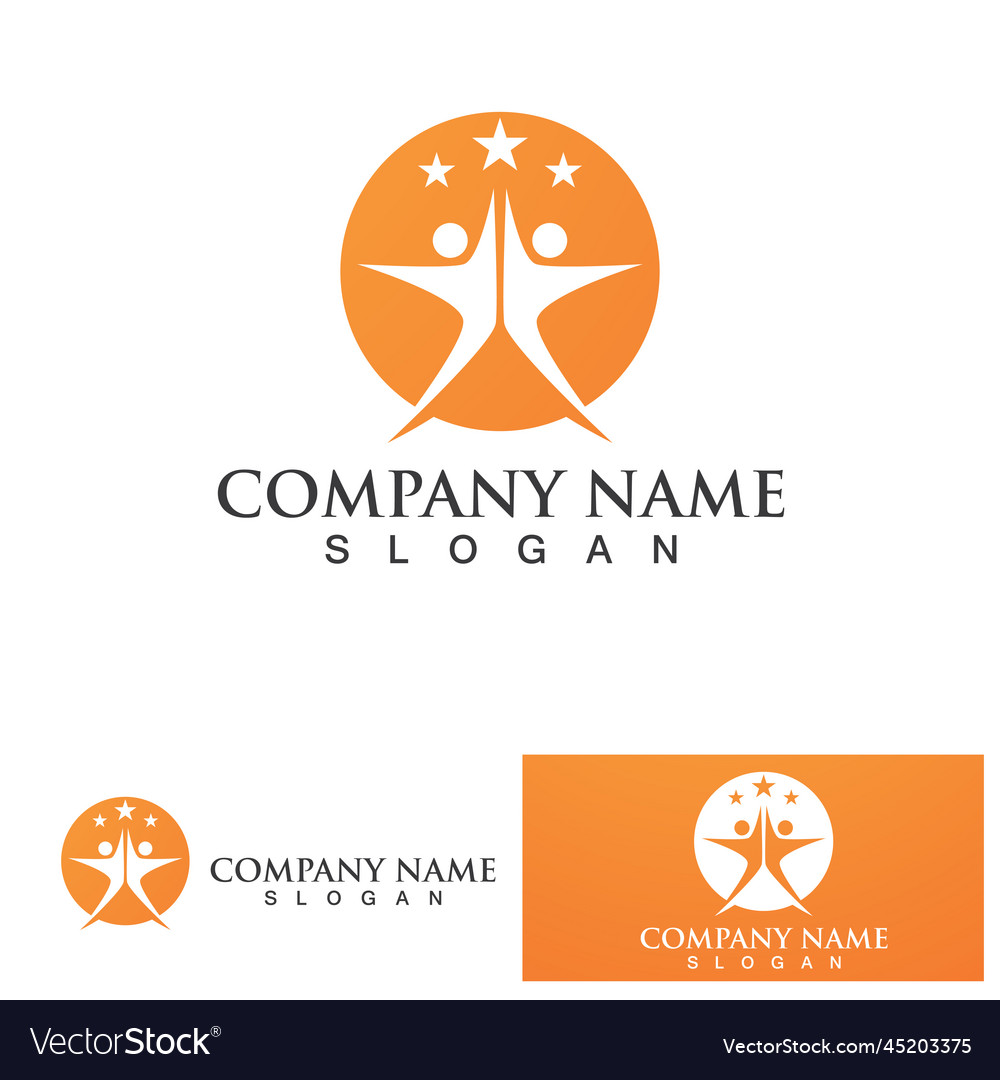 Star people logo design community logo Royalty Free Vector