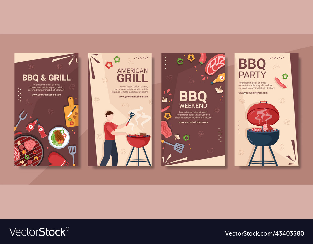 Bbq or barbecue social media stories template