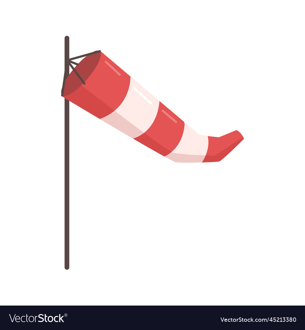 Blowing windsock direction chart flag wind speed Vector Image