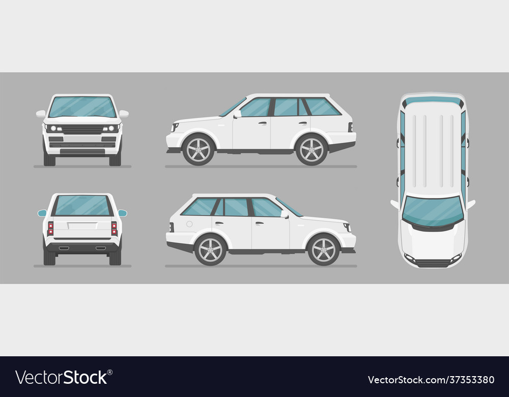 Car in different view Royalty Free Vector Image