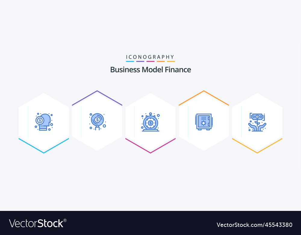 Finance 25 blue icon pack including deposit bank