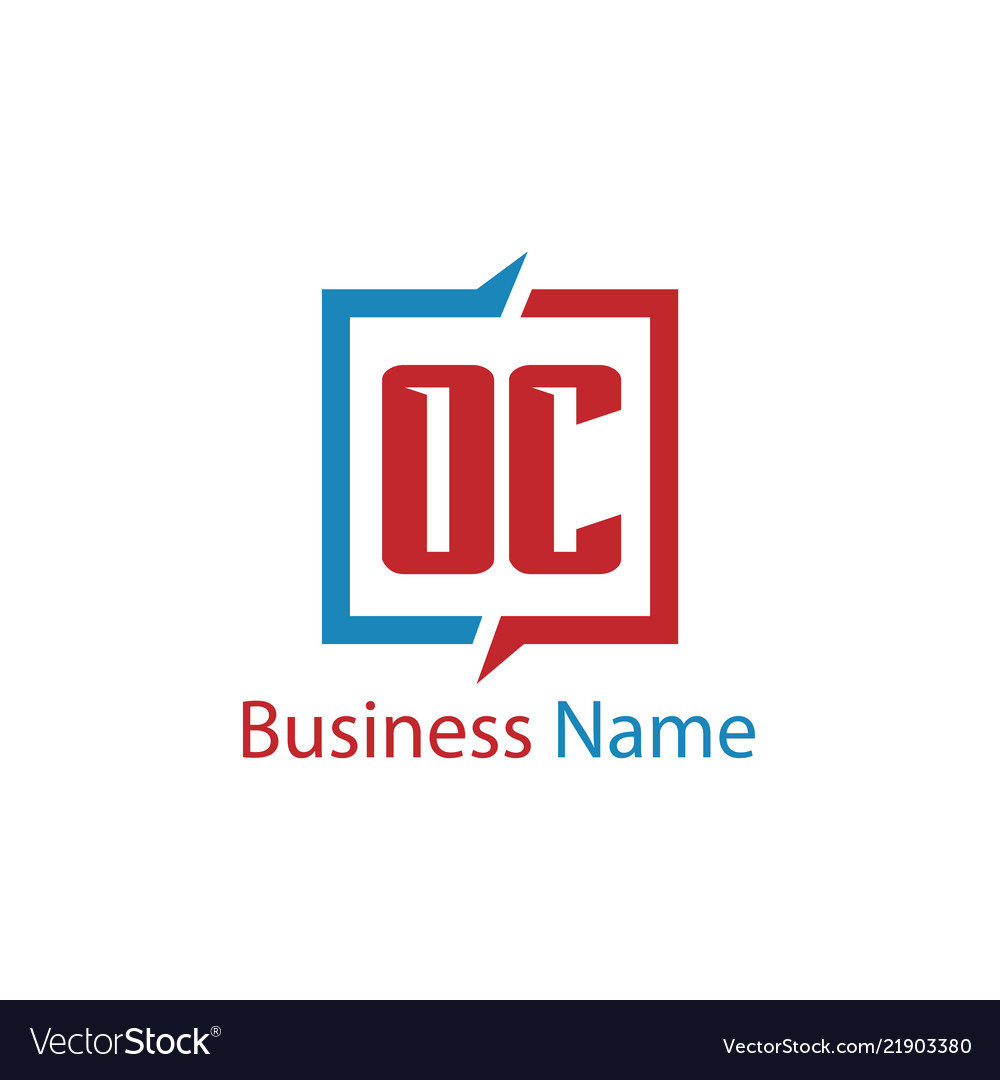 Initial letter oc logo template design