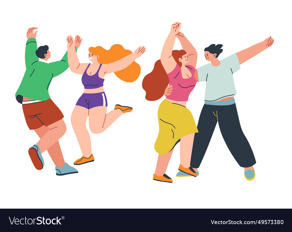 People dancing in pubs or club happy couples Vector Image