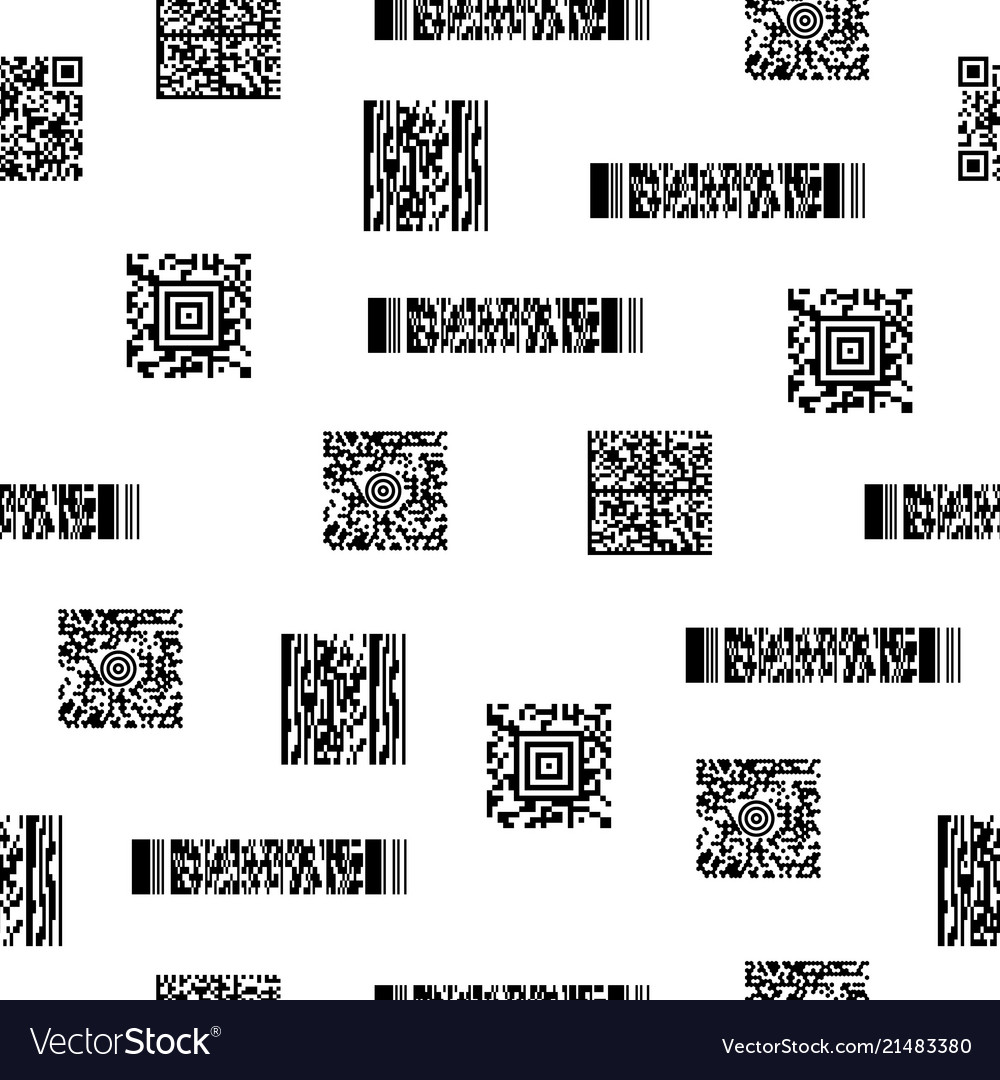 Seamless black and white pattern with barcodes