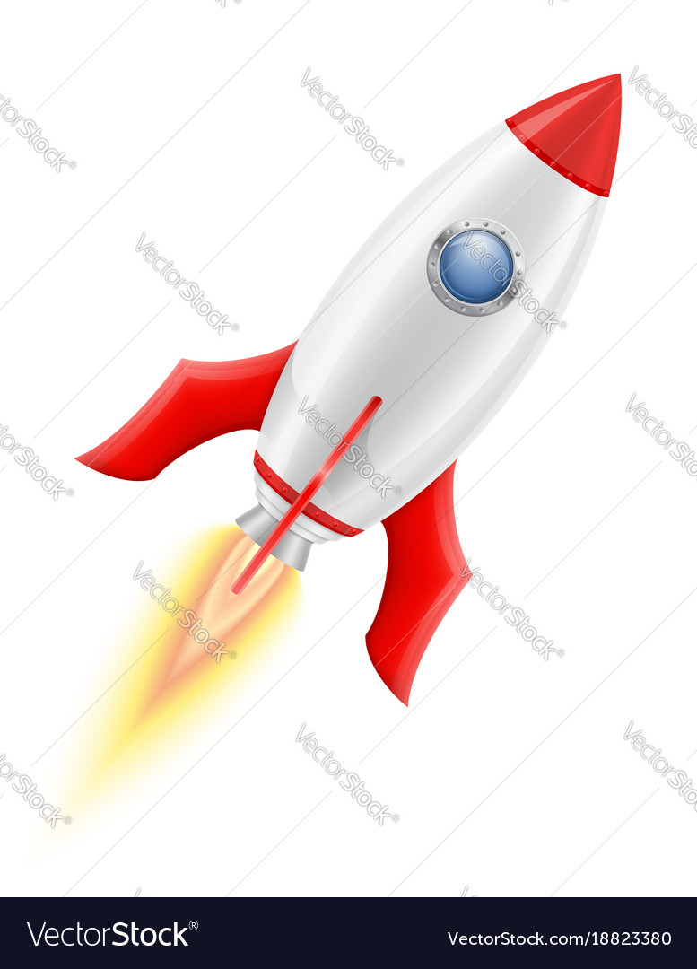 Space Rocket Retro Spaceship Royalty Free Vector Image