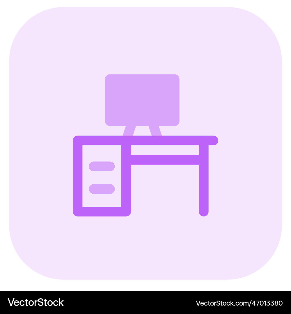 Wooden table with computer-specific compartments Vector Image