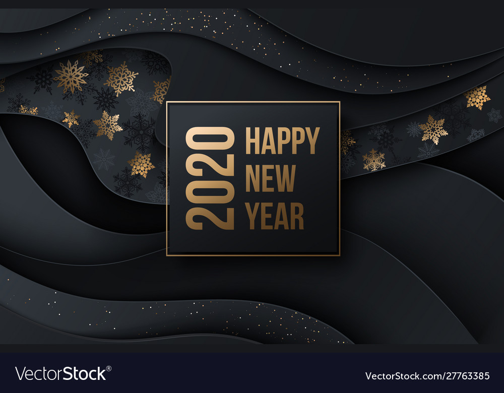 2020 happy new year background with decorative Vector Image