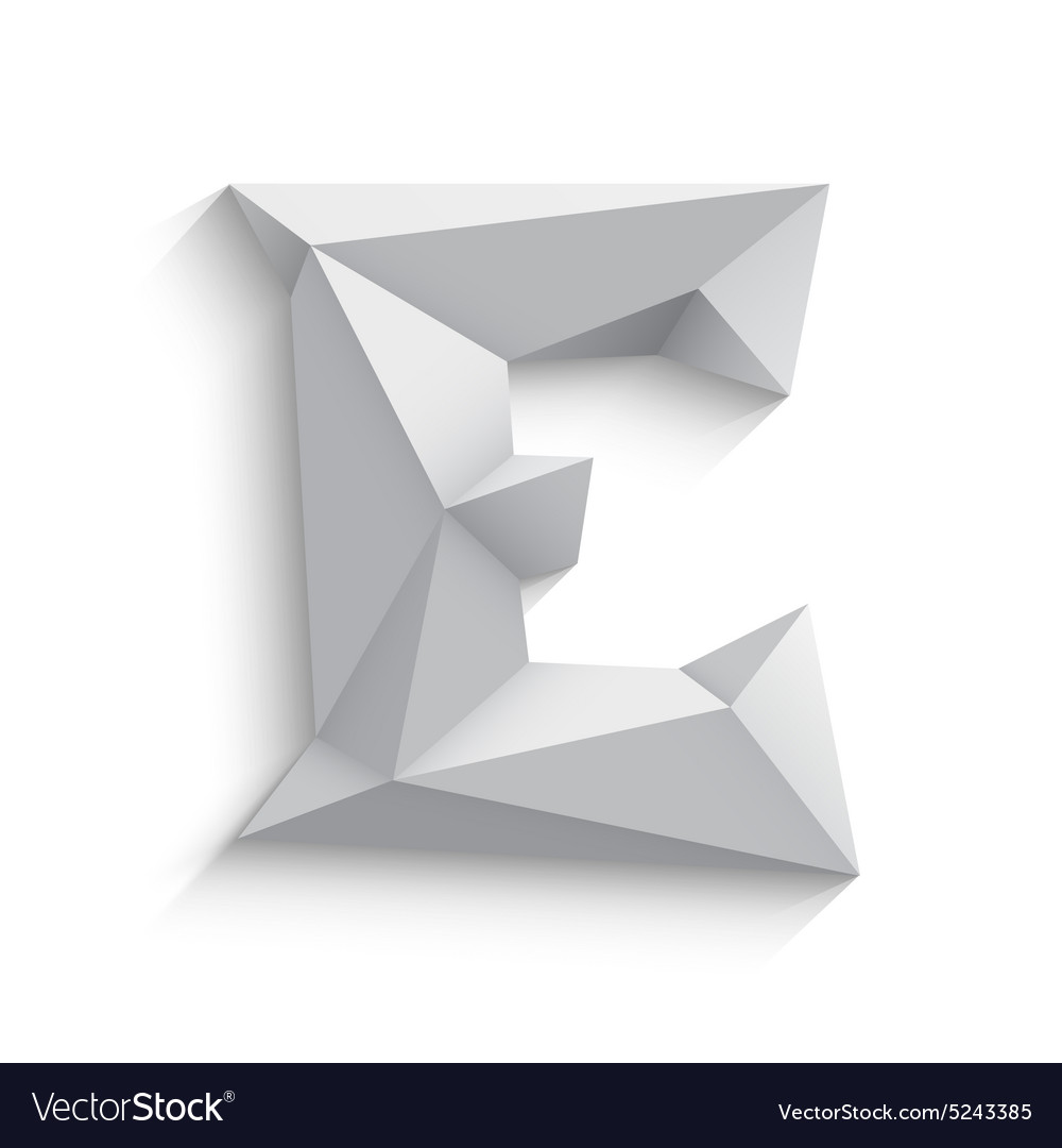 3d Letter E On White Royalty Free Vector Image