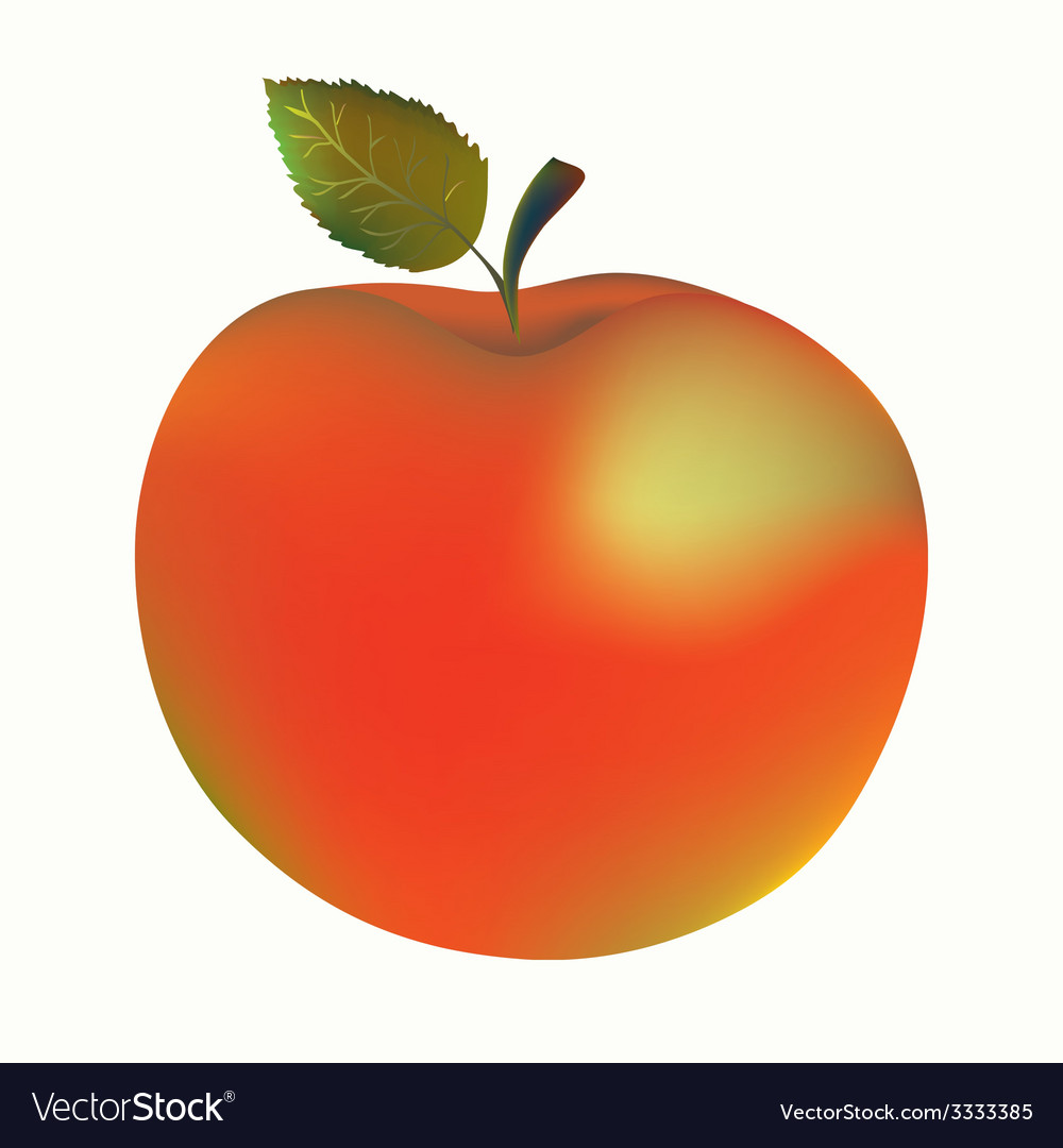 Apple with leaf