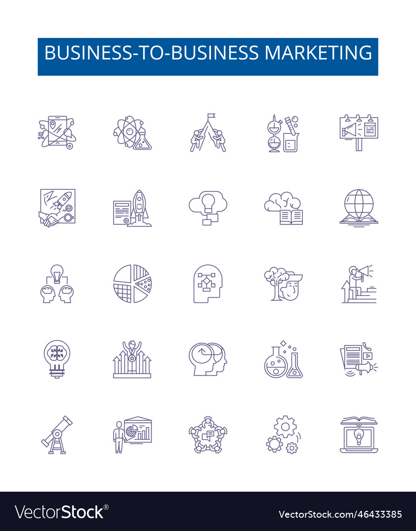 Business-to-business marketing line icons signs Vector Image