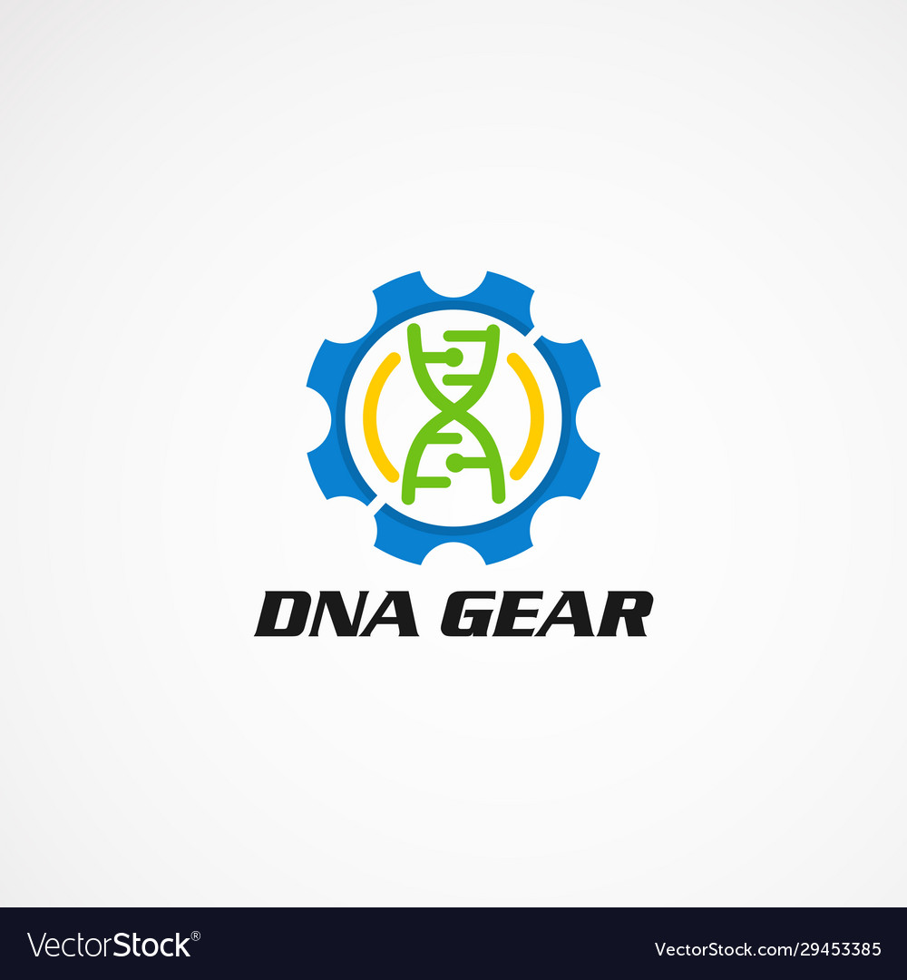 Dna gear logo design concept icon element