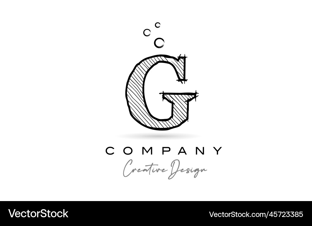 G black white alphabet letter logo icon Royalty Free Vector
