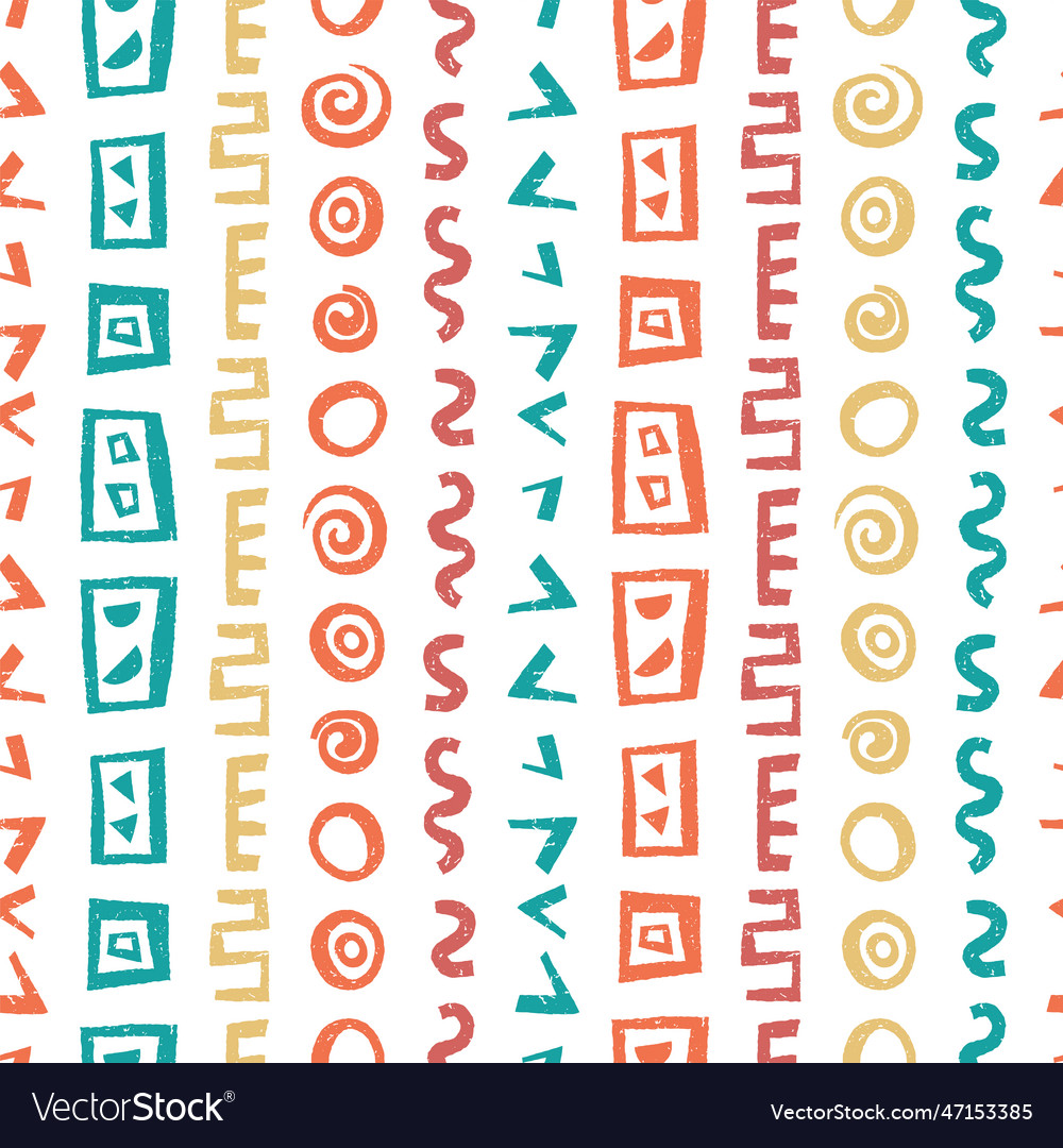 Hand drawn abstract seamless pattern ethnic Vector Image