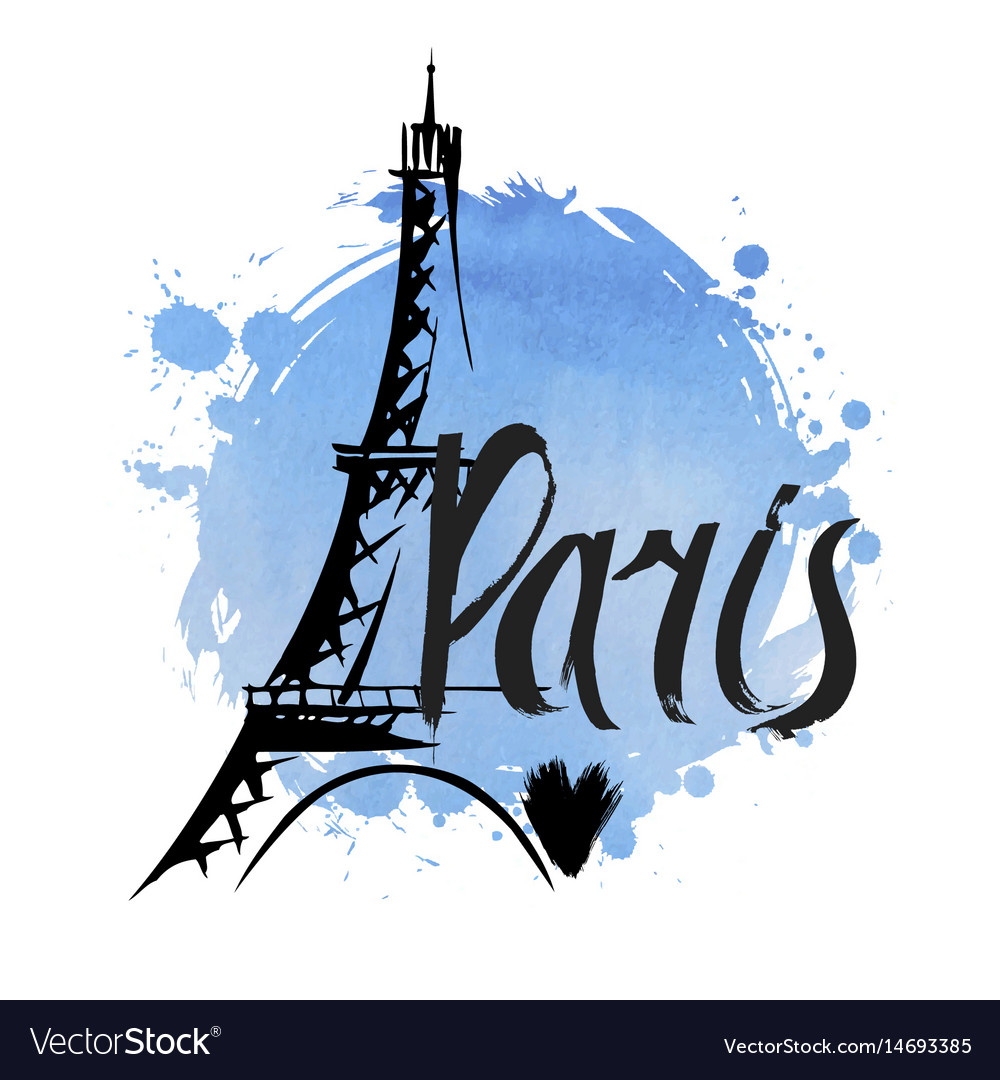 Hand drawn eiffel tower paris Royalty Free Vector Image