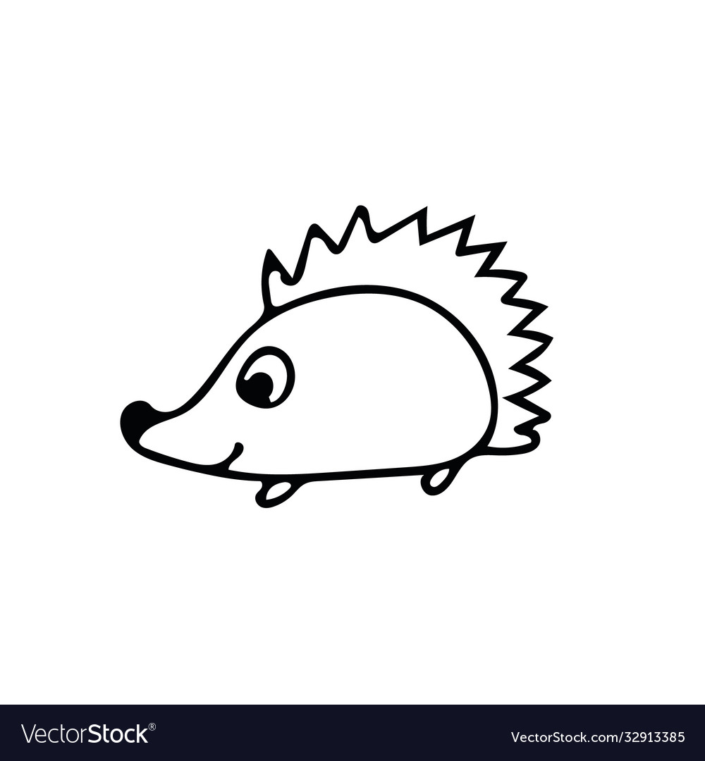 Hedgehog hand drawn in simple scandinavian doodle Vector Image