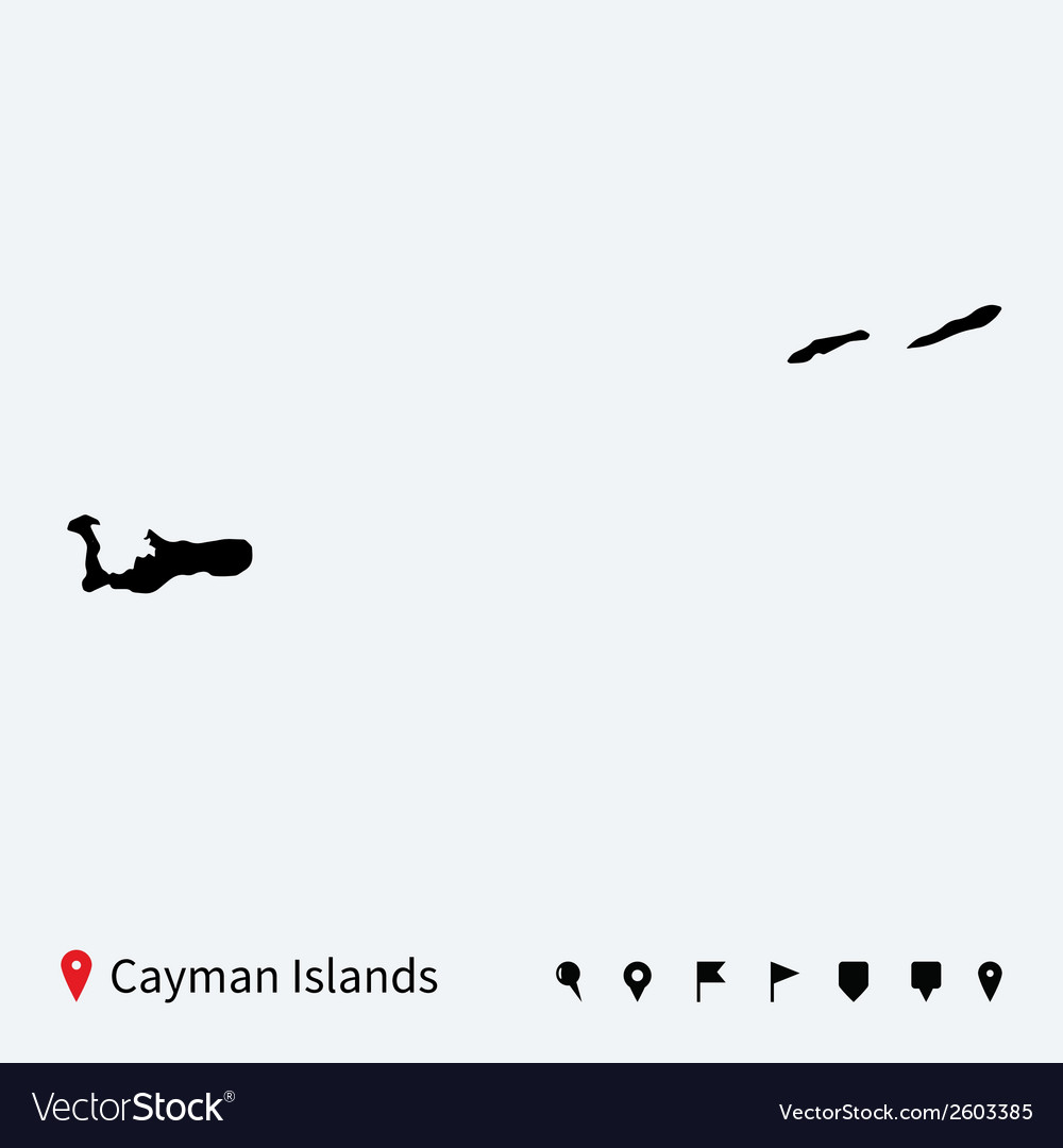 High detailed map cayman islands