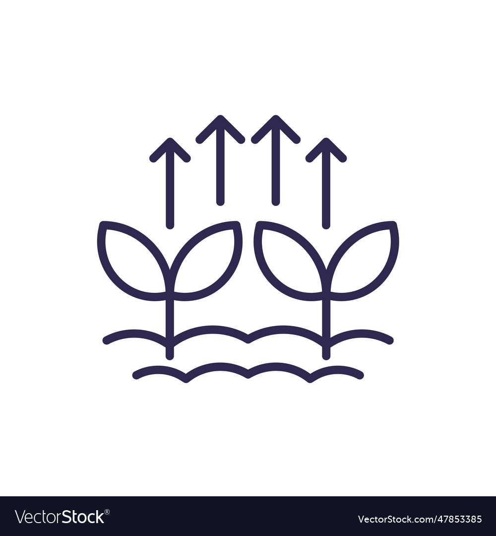 Increase plant growth icon line