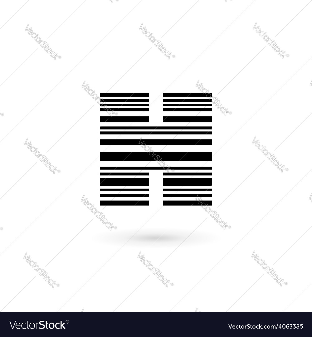 letter h barcode logo icon design template vector image