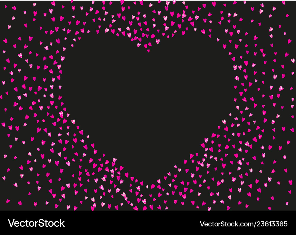 Valentines day card with glitter hearts Royalty Free Vector