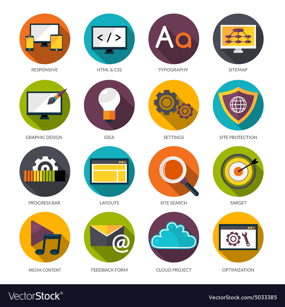 Web design icons set Royalty Free Vector Image