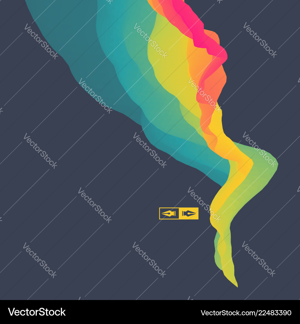 3d wavy background dynamic effect abstract Vector Image