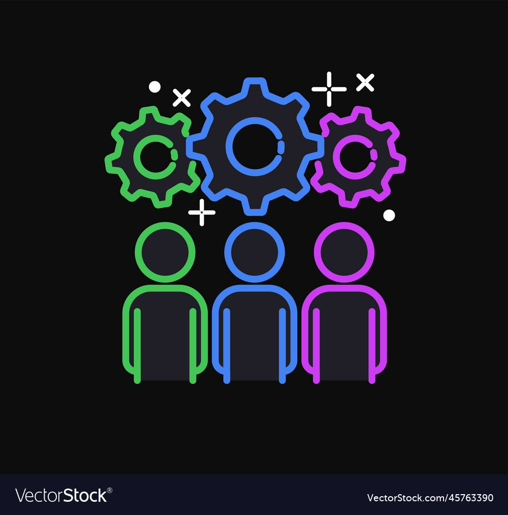 Business team neon icon