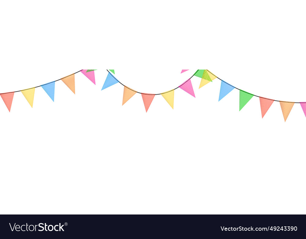 Carnival colorful bunting garlands with flags Vector Image